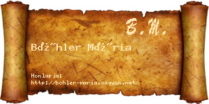 Böhler Mária névjegykártya